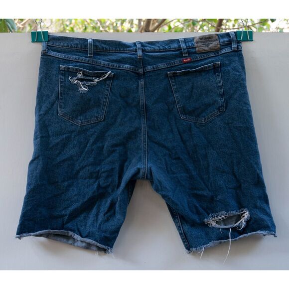 Wrangler Men's Blue Distressed Carpenter Denim Shorts Size 46 - Picture 4 of 5